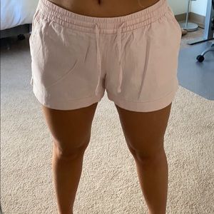 Mid Rise Linen Blend Shorts